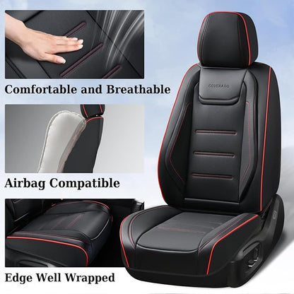 Coverado Car Seat Covers, Front Covers for Cars, Car Seat Cover Front Seats, Car Seat Protector Waterproof, Leather Car Seat Cushion, Universal Interior Covers Seat Protectors for Most Cars