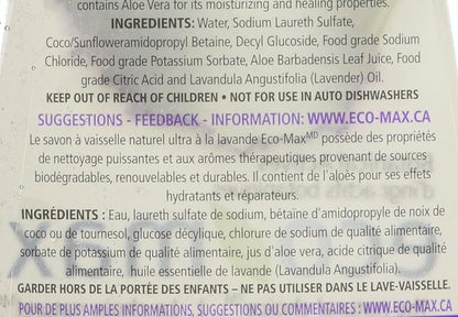 Ecomax Natural Lavender Dish Wash, 740 ML