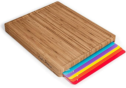 Cooler Kitchen Bamboo Wood Cutting Board Set