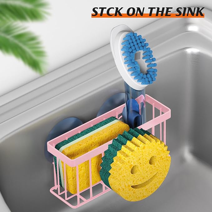 MURLONG Sponge Holder Smiley Face, Sink Caddy, Sink Organizer