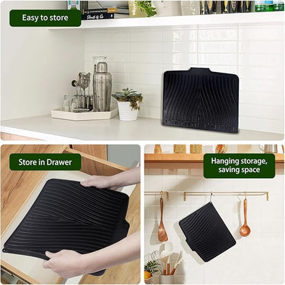 Silicone Dish Drying Mat 16x13, Food-Grade Silicone, Easy Clean Pad
