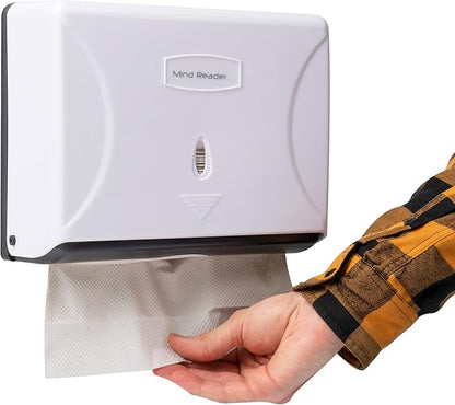 Mind Reader Paper Towel Dispenser, Tri-Fold Towel Holder, Wall Mount
