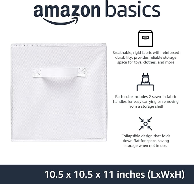 Amazon Basics Collapsible Fabric Storage Cubes Organizer