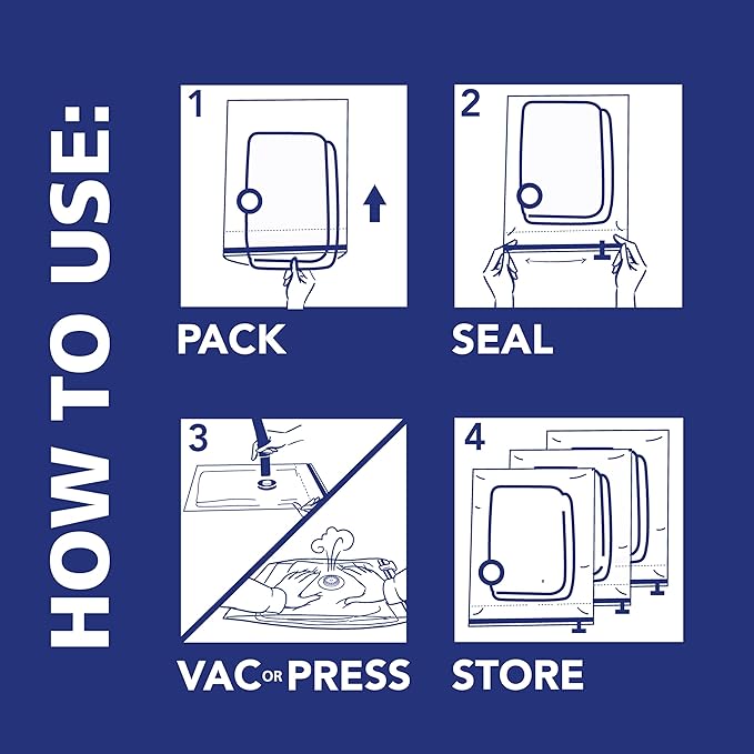 Shrink-Pak Space Bags Vacuum Storage Bags for Bedding Jumbo Compression 3 Pack Clear for Comforters Blankets (3 Jumbo/Bedding Solo)
