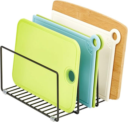 mDesign Metal Pan Organizer for Kitchen Cabinet, Pantry Shelf