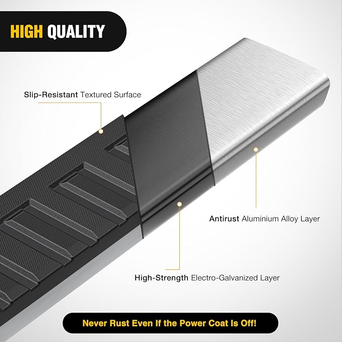 Nilight Running Boards for 1999-2016 Ford F250 F350 Super Duty/Extended Cab 2 Full-Size Door & 2 Half-Size Door 6 Inch Side Step Nerf Bars Stainless Steel