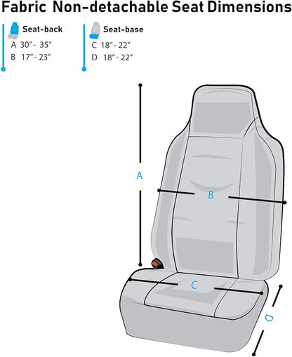 FH Group All Purpose Flat Cloth Car Seat Covers - Universal Fit, Full Set Seat Covers, Washable, Fit Most Car, Truck, SUV, Van - Black