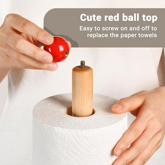 Paper Towel Holder, Wooden Kitchen Roll Stand