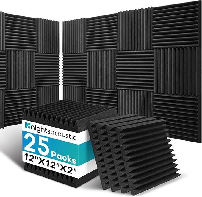 25 Pack Sound Proof Foam Panels