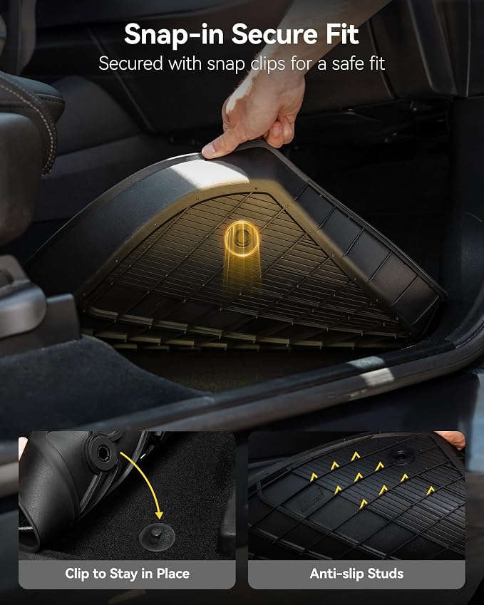 3W Floor Mats & Cargo Liner Fit for 2021-2025 2026 Ford Bronco 4 Door, TPE All Weather Custom Fit Floor Liner 1st 2nd Row and Full Set Trunk Mats, Black (Not for Bronco Sport & Rubberized Floor)