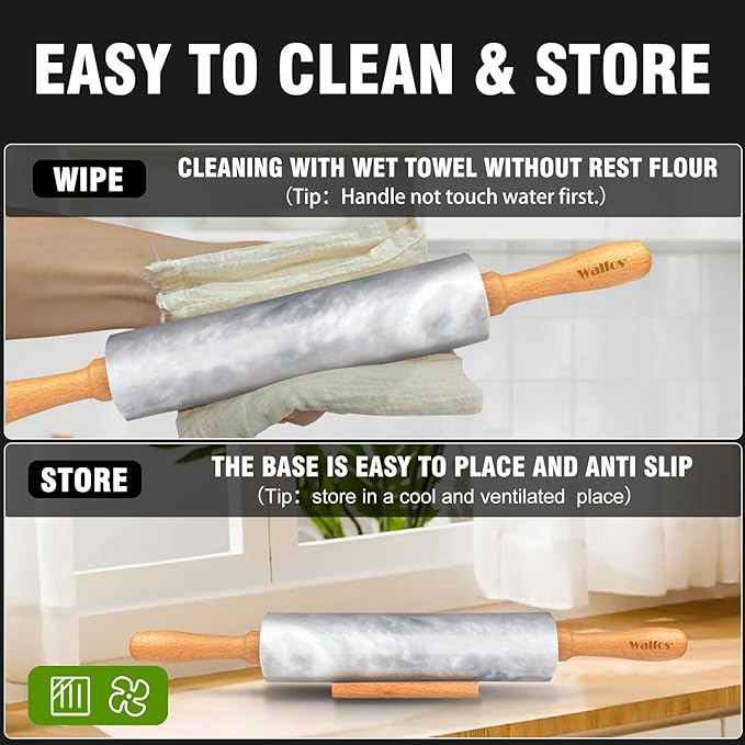 Walfos Marble Rolling Pin Set