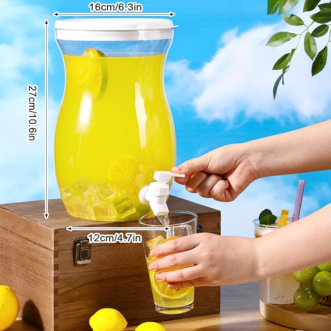 Havawish 2 Pcs 1 Gallon Plastic Beverage Dispenser