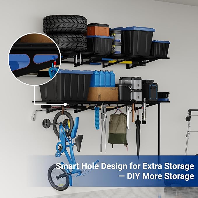 FLEXIMOUNTS 4-Pack 2x4ft 24-inch-by-48-inch Wall Shelf Garage Storage Rack Wall