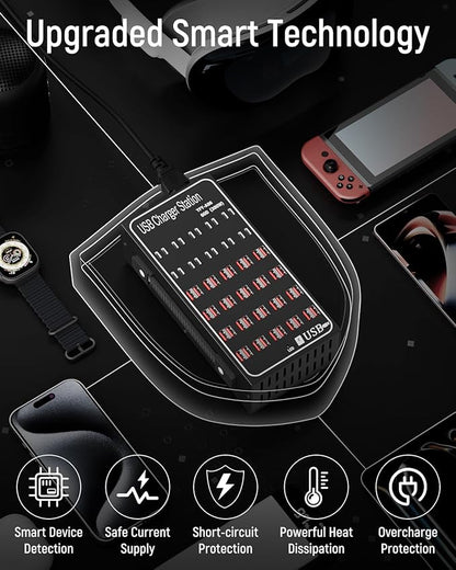 60 Port 300W USB Charging Station, Desktop Charging Station