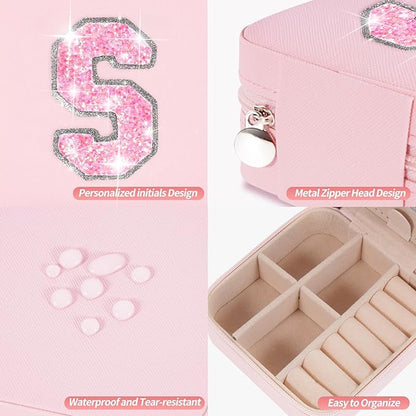 Travel Jewelry Case - Personalized and Aesthetic Jewelry Organizer for Women, Travel Essentials, Birthday Gifts for Girls - Pink,S