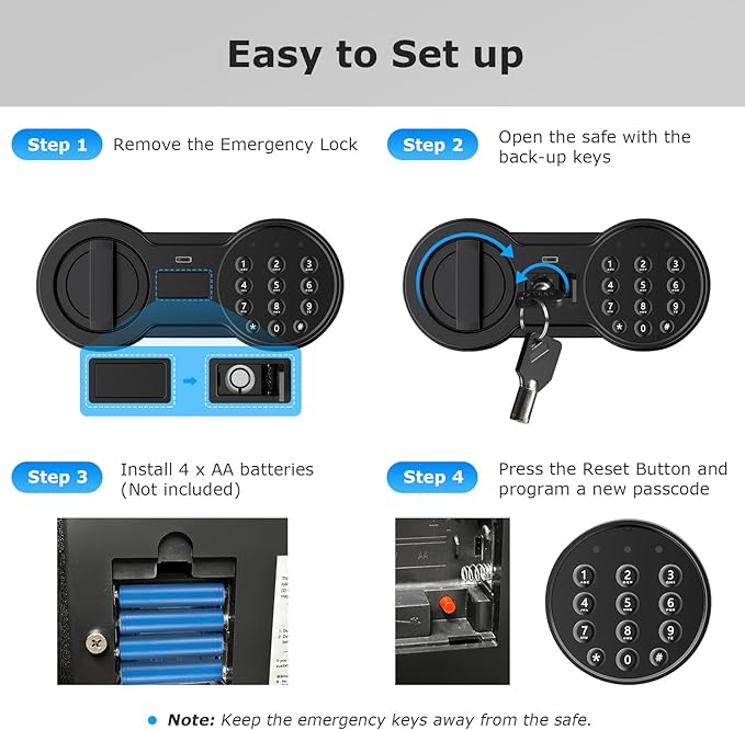 Bonsaii Steel Safe Box with Digital Keypad Lock, 1.2 Cubic Feet Security