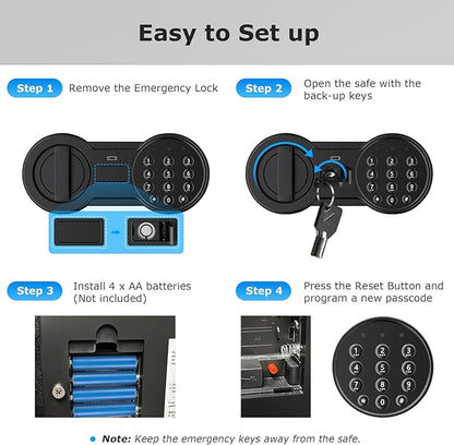Bonsaii Steel Safe Box with Digital Keypad Lock, 1.2 Cubic Feet Security
