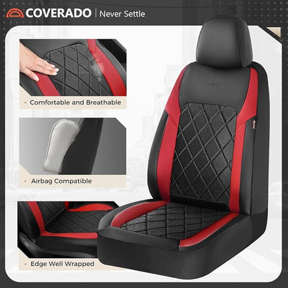 Coverado Car Seat Covers, Front Seat Covers, 2 Front Automotive Seat Cover, Mesh Breathable Seat Protectors, Universal Fit for Most Cars