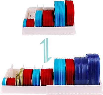 SWOMMOLY Expandable Food Storage Container Lid Organizer, Includes 8 Adjustable