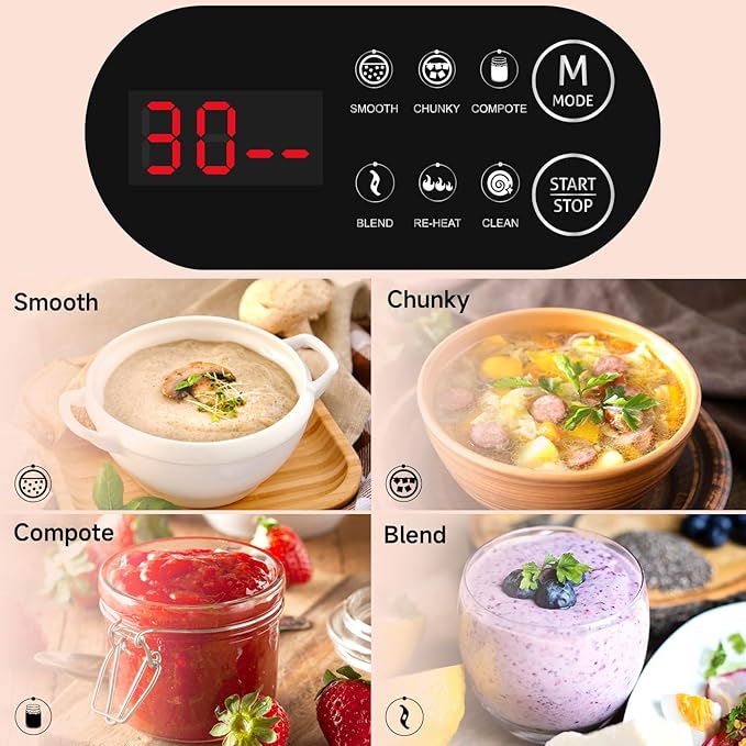 Homtone Soup Maker 2L, Makes 2-6 Servings, 6-in-1 Multifunctional Smooth and