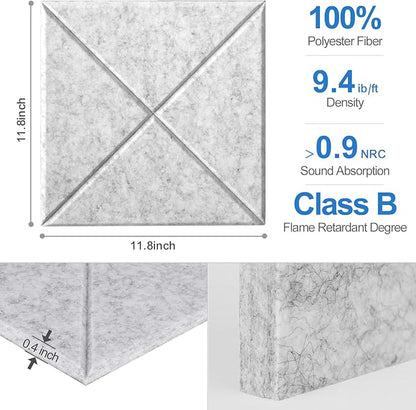 Sonicism 12 Pack X-Lined Acoustic Panels