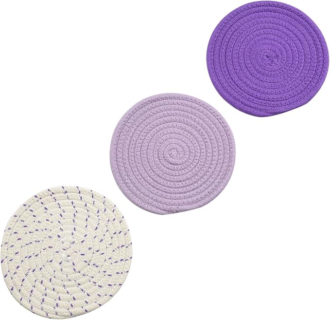 Pot Holders Set Trivets Set 100% Pure Cotton Thread Weave Hot Pot Holders Set