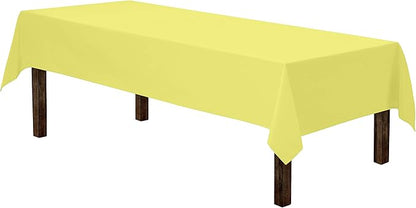 Gee Di Moda Rectangle Tablecloth - 60 x 102 Inch Yellow Table Cloth for 6 Foot Rectangle Table - Heavy Duty Washable Fabric - for 6 Ft Buffet Table, Holiday Party, Dinner, Wedding & Baby Shower