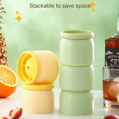Round Ice Cube Molds Set of 4, Make 2.4 Inch Spherelce ice