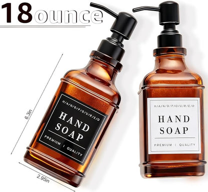 Amber Glass Soap Dispenser