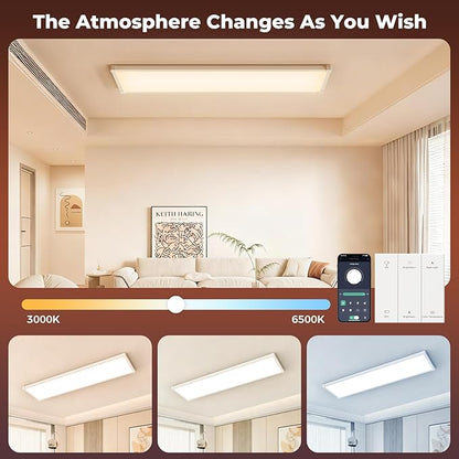 AIKVSXER 1 Pack 1x4 FT LED Flat Panel Light Surface Mount,