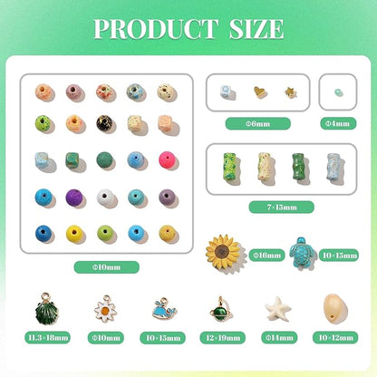 RACIOCK 710Pcs Bracelet Making Kit for Teens Adults with Wooden Beads, Lava Rocks, Letter Beads, Ocean & Alloy Pendants, Boho Style Friendship Bracelets, Necklace, Earring DIY Craft Supplies Making