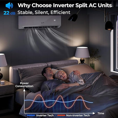COSTWAY 12000 BTU Mini Split Air Conditioner & Heater, 208-230V WiFi Enabled 24