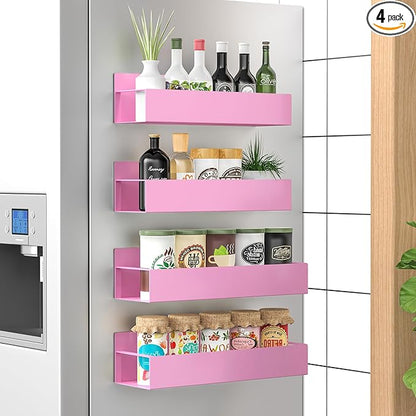HuggieGems 4 Pack Magnetic Spice Storage Rack Organizer