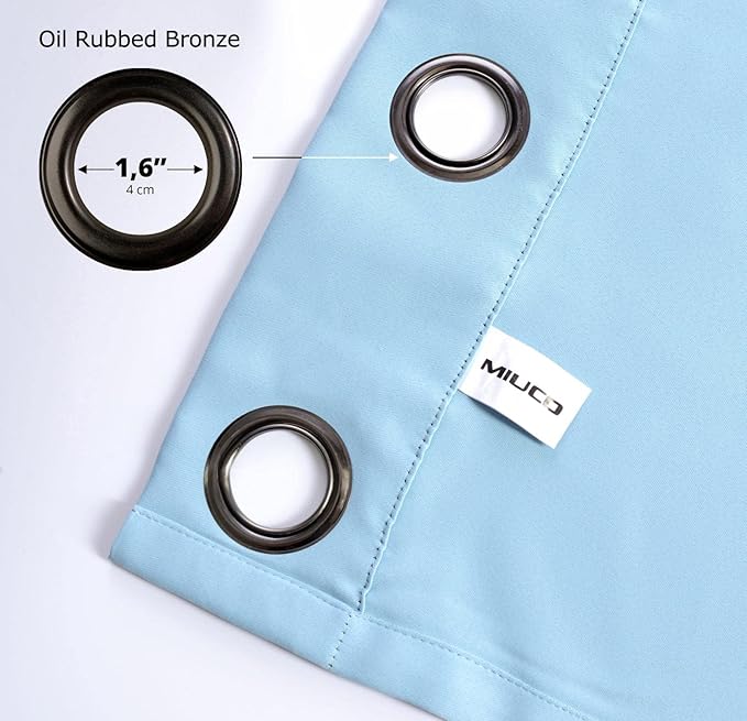 MIUCO Room Darkening Soild Grommet Blackout Curtains Panels