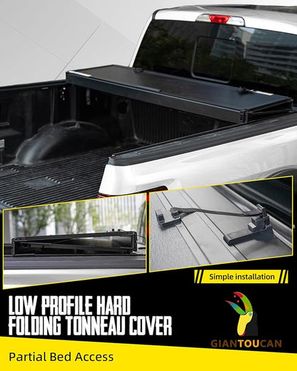 Flip-up Hard Folding Tonneau Cover compitable with 2020-2026 Chevy Silverado/GMC Sierra 2500 3500 HD 6.9ft(82.2") Bed, Not for CarbonPro Bed, Low Profile Style