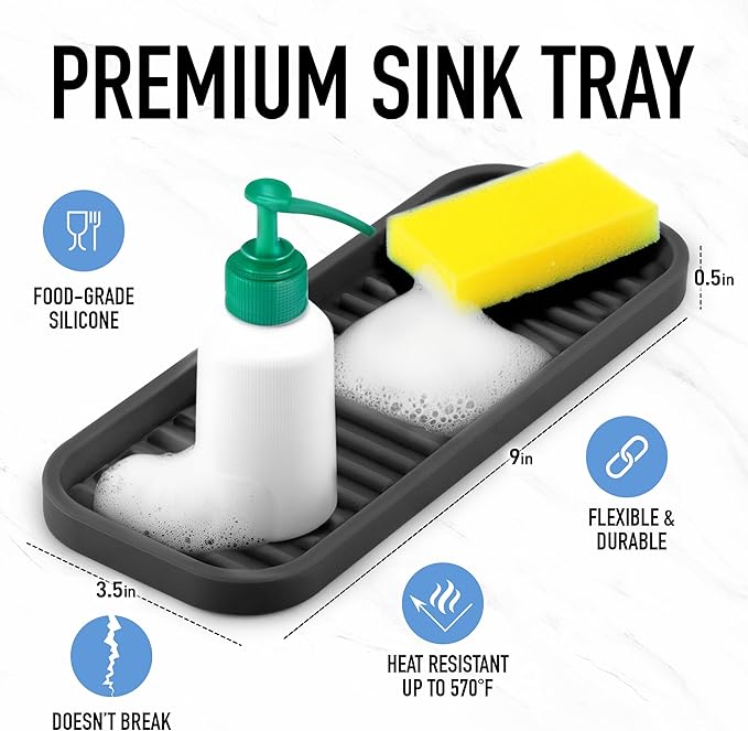 Zulay Kitchen Silicone Sponge Holder