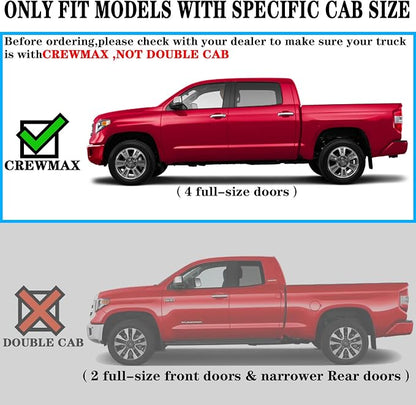 COMNOVA Side Steps Running Boards Compatible with 2022-2026 Toyota Tundra CrewMax Cab. 6.5 Inches Tundra Rock Sliders Truck Side Steps Nerf Bars with Honeycomb Step Pad..