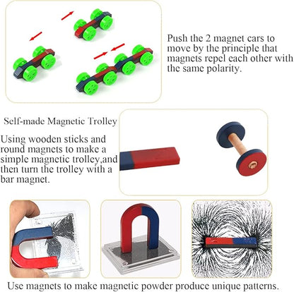 Labs Junior Science Magnetism Set for Experiment Education,70PCS STEM Magnetic Teaching Tools,Electricity Discovery Circuit and Magnetism Experiment Kits Science Educational Toys