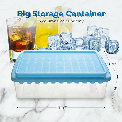 2Pack Ice Cube Tray with Lid and Bin