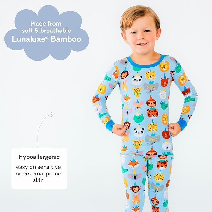 Little Sleepies Two-Piece Pajama Set for Boys & Girls, Soft Viscose from Bamboo Toddler Pajamas for Kids, Family Matching PJs