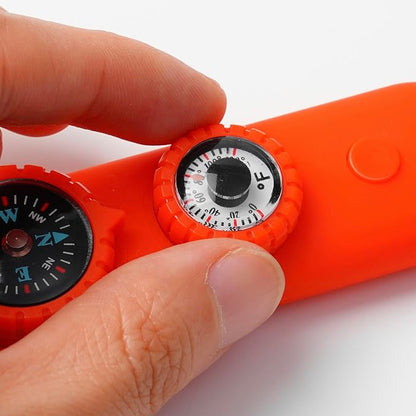 Emergency Survival Safety Whistle，Whistle for Kids with Lanyard,Compass,Thermometer,Ideal for Kayaking, Boating, Hiking, Camping, Climbing