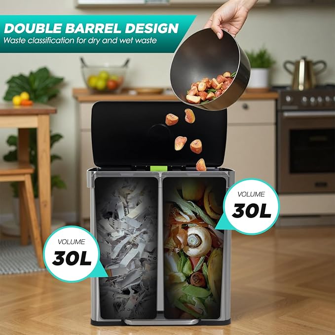 FDW 16 Gallon / 60 L Garbage Can Kitchen Trash Can