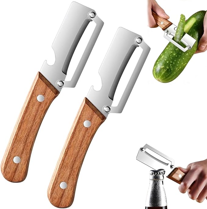 2 Pack 2 in 1 Multifunctional Vegetable Peeler, Sharp Stainless Steel Blade