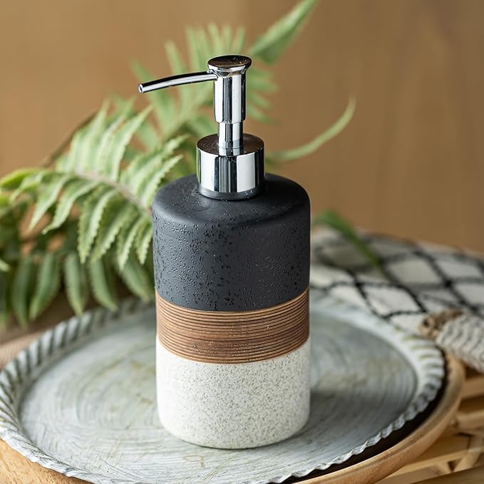 Dish Soap Dispenser Set with Silicone Funnel, Hand Soap, Body Wash, Ceramic