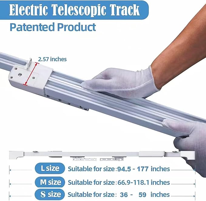 TIPIACE Hard-Wired Tuya Wifi Motorized Curtain Tracks to Remote Control Ceiling
