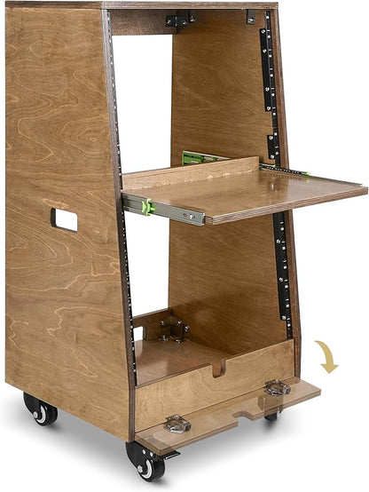 Sound Town DIY Slanted 16U Studio Rack,