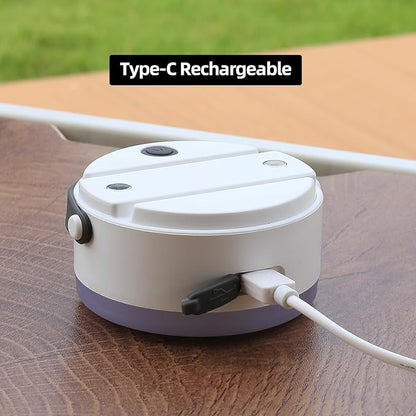 Led Rechargeable Camping Lantern with Tent Light & Portable Lamp - USB-C Magnetic Base, Stepless Dimmable, 2000mAh Battery, Hanging Design, Power Indicator, Compact & Lightweight