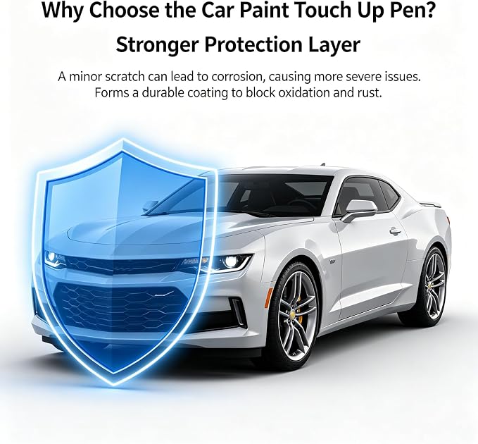 Mosaic Black Metallic(GB8/WA384A) Car Touch Up Paint for Chevy 2-in-1 Car Scratch Repair Pen with Fine Tip&Brush, DIY Color-Code Matched Auto Paint for Rock Chips Door Scratches Paint Nicks Bumper Marks