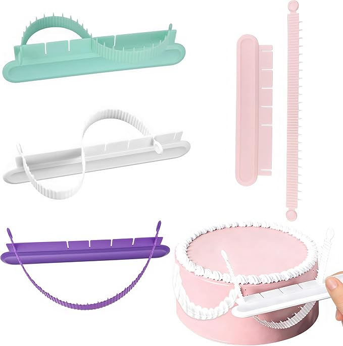 4PCS Cake Arch Guide Tool, Adjustable Fondant Cake Arc Ruler, Practical Baking