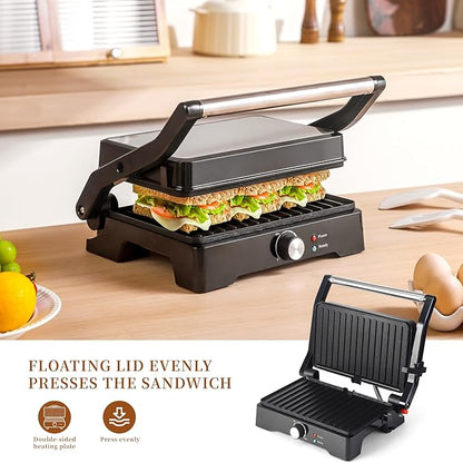 Panini Press Grill Sandwich Maker, Large Electric 3 in 1 Panini Sandwich Maker